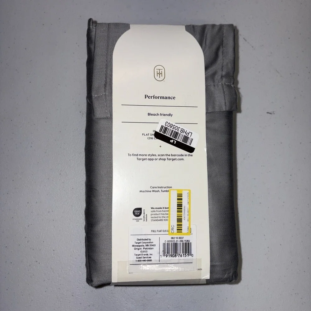 Full 400 Thread Count Performance Flat Sheet Classic Gray - Threshold: Cotton